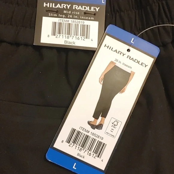 NWT Hilary Radley Crepe Pull On ankle Pants Black - Picture 8 of 8